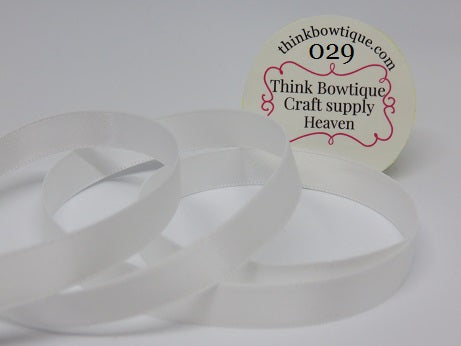 10mm White Double Sided Satin Ribbon - 000 - 50m Roll - New Directions  Australia