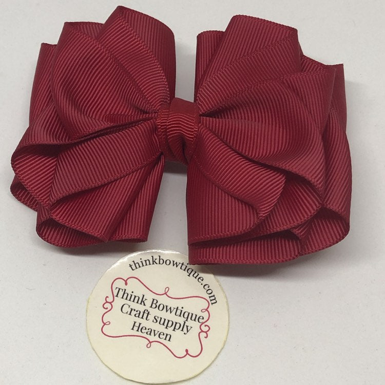 260 Scarlet grosgrain ribbon bow