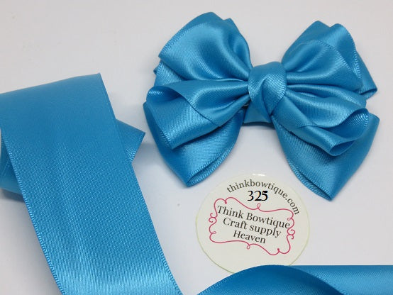 325 Vivid blue Double sided satin ribbon Australia