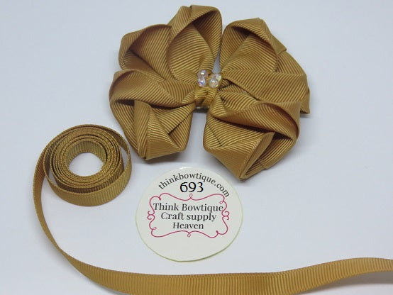 693 Pale gold grosgrain ribbon Australia