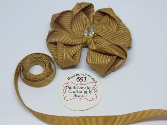 693 Pale gold grosgrain ribbon Australia