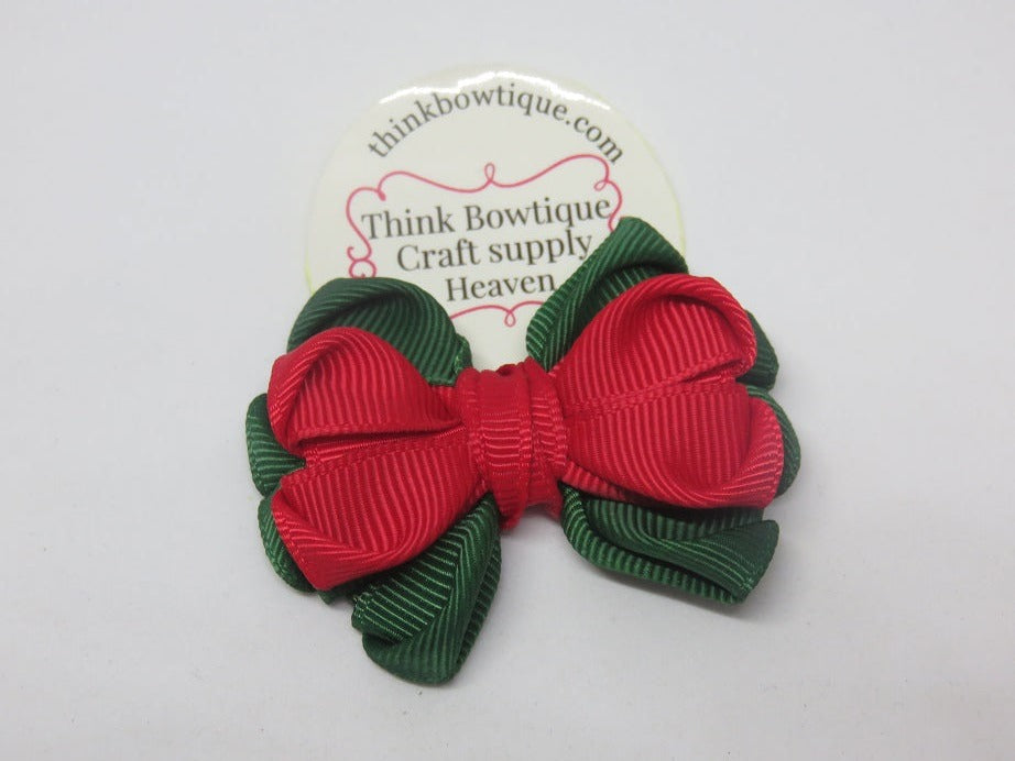 Make a Ribbon bow in Christmas colours