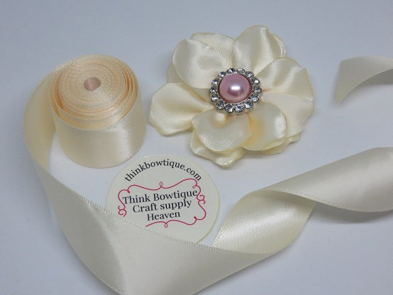 815 Cream Double sided satin ribbon Australia
