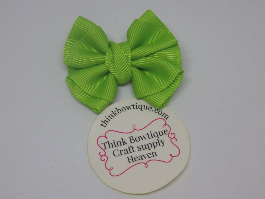 Make a Amelia hair bow with apple green grosgrain ribbon