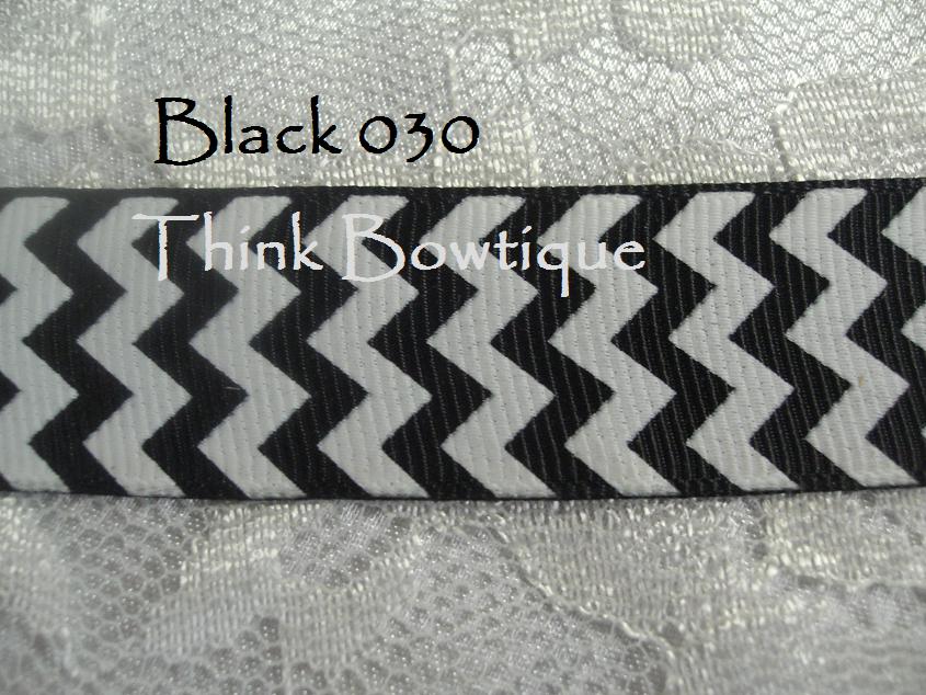 9mm - 3/8 chevron printed grosgrain ribbon 5 metres ALL colours