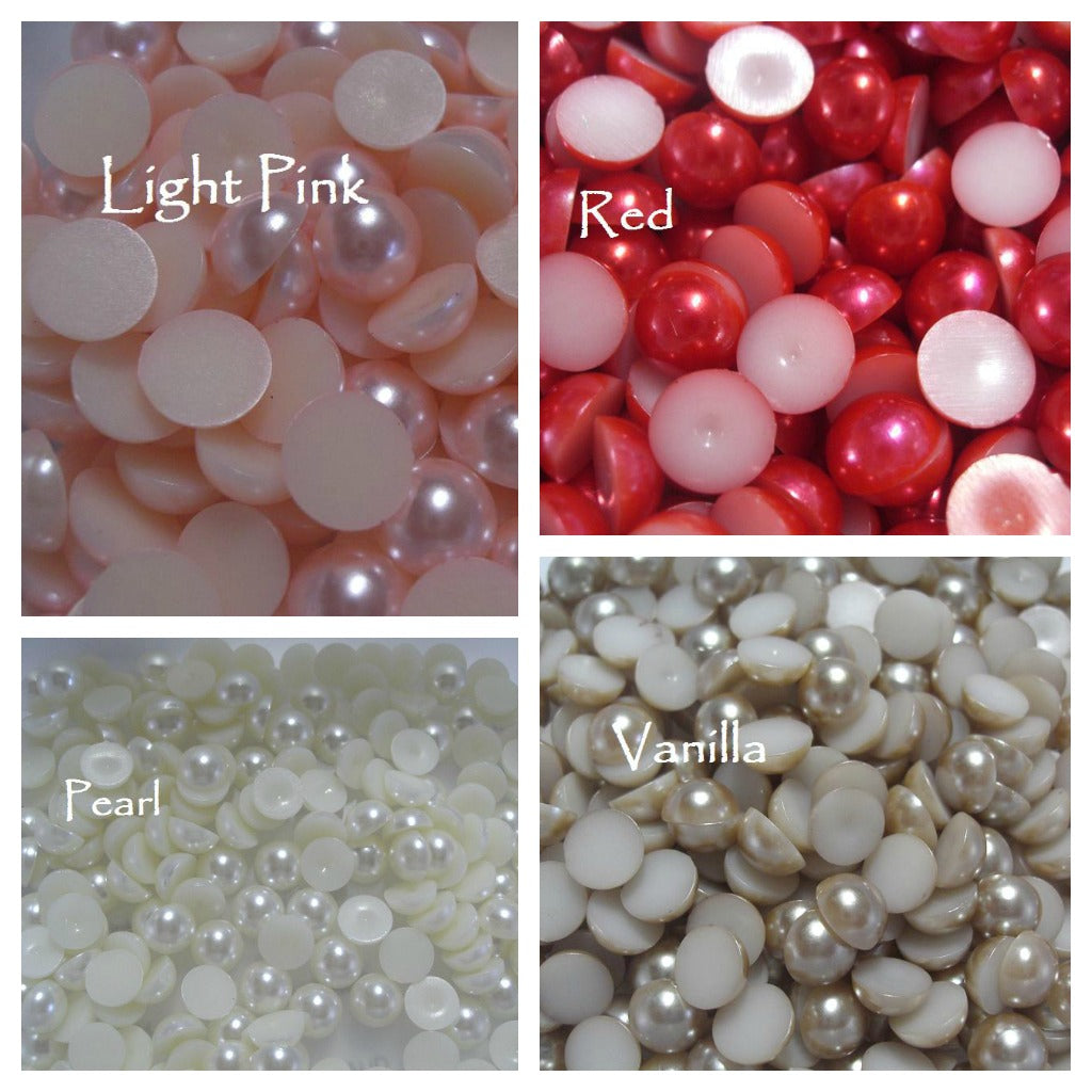 10mm Flat back pearls Pack 50