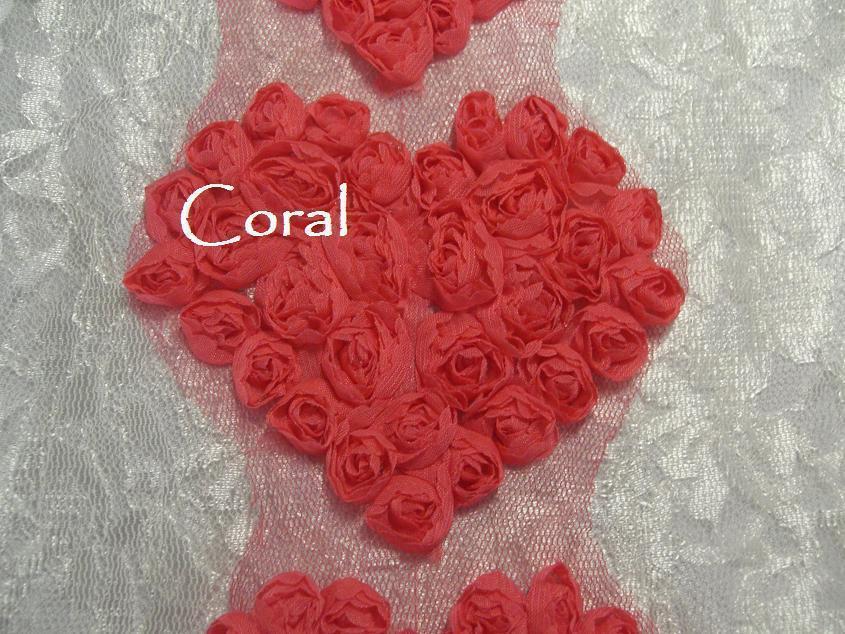 11cm x 10cm Rose mesh HEARTS