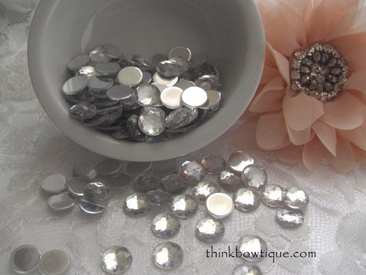 12mm Flatback acrylic rhinestones pack 50