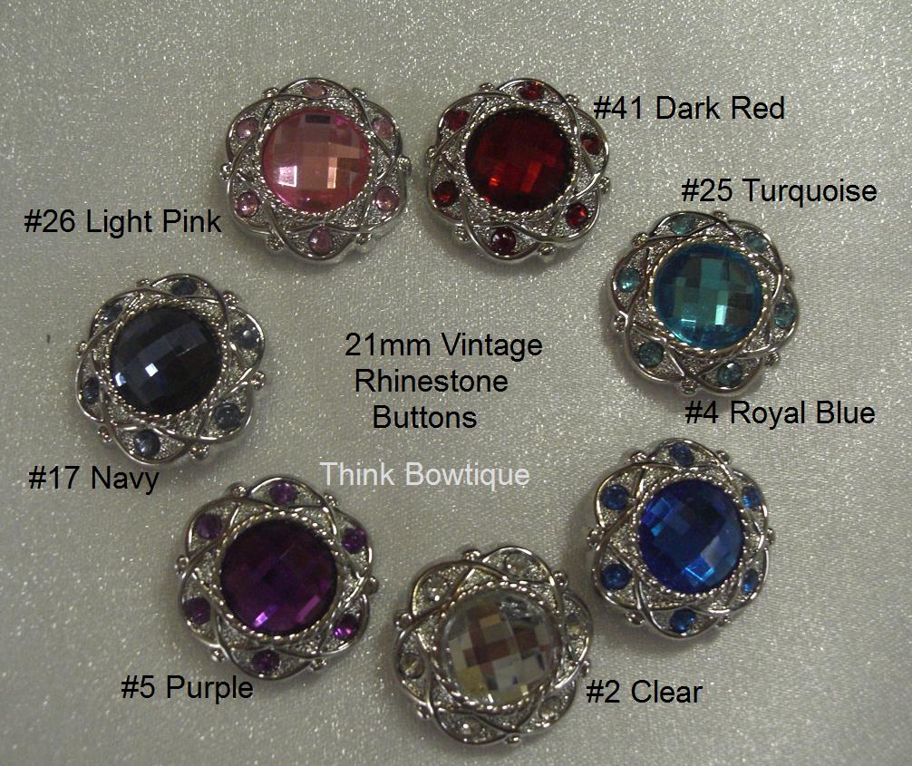 21mm Acrylic vintage rhinestone buttons