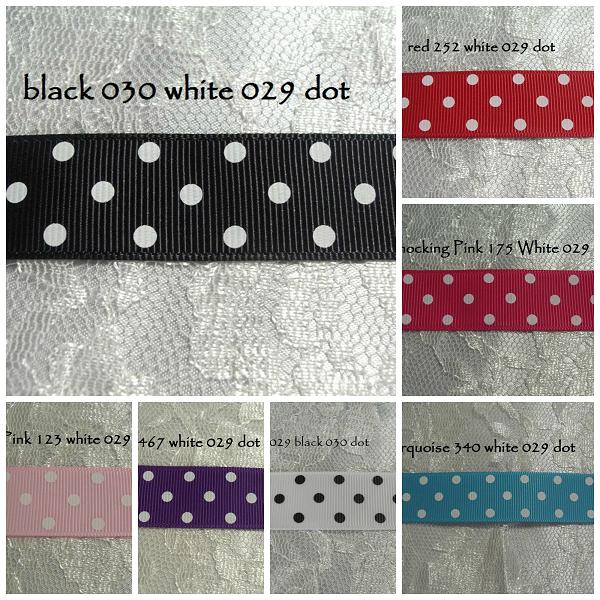 22mm Dot printed grosgrain ribbon Australia