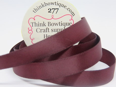 277 Burgundy Double sided satin ribbon Australia