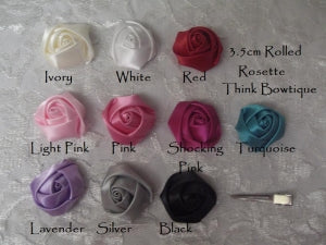 3.5cm Satin rolled rosette in Australia