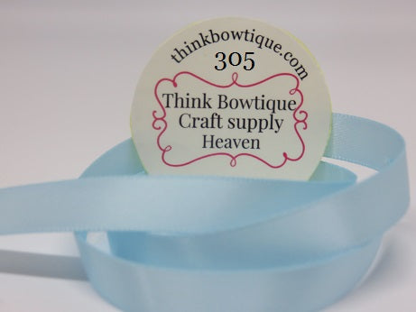 305 Light blue Double sided satin ribbon Australia