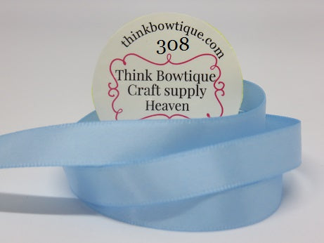 308 Blue topaz Double sided satin ribbon Australia