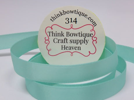 314 Aqua Double sided satin ribbon Australia