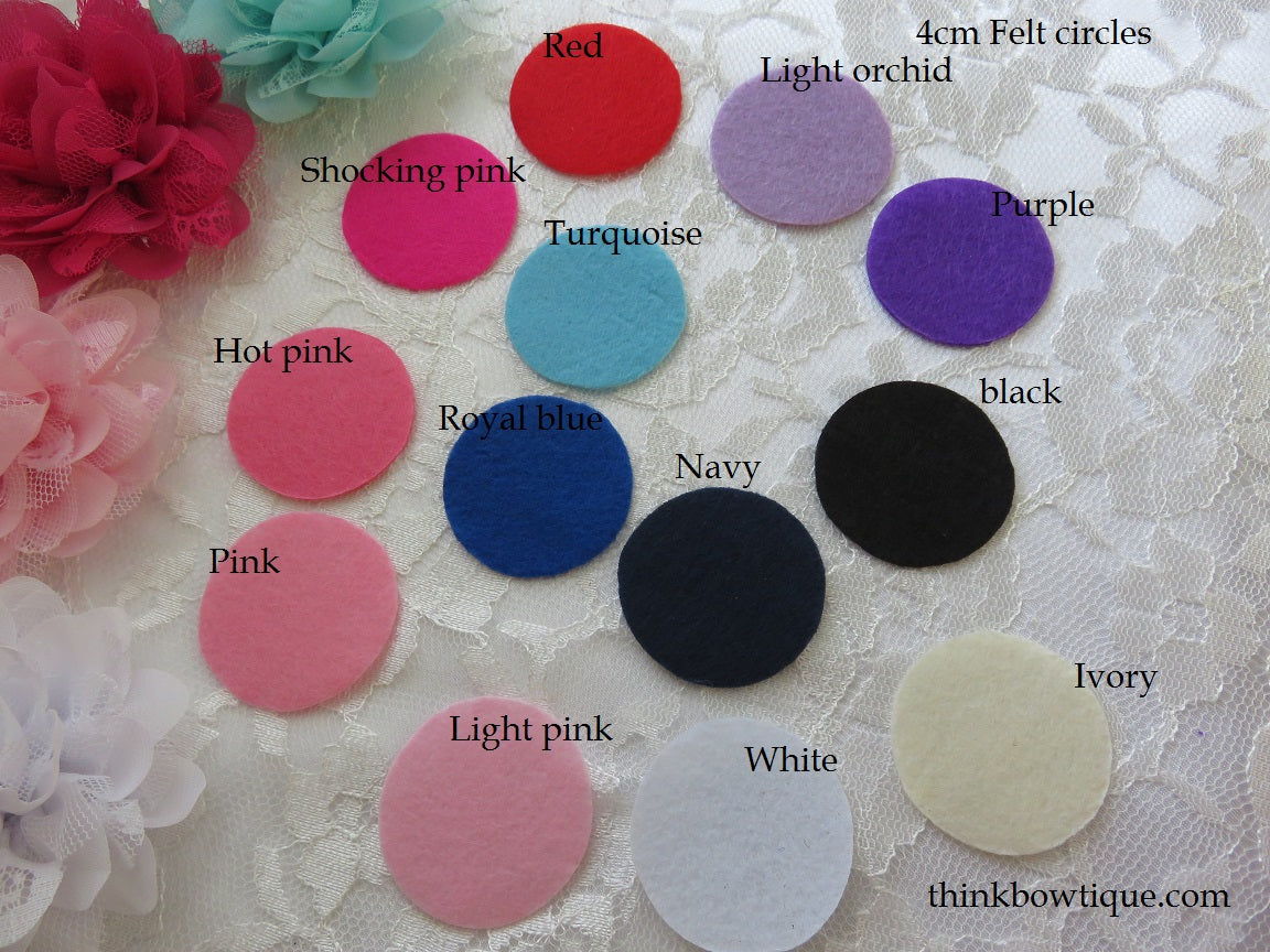 4cm felt circles pk 25