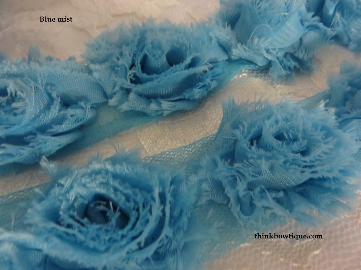 4cm Shabby chiffon flowers