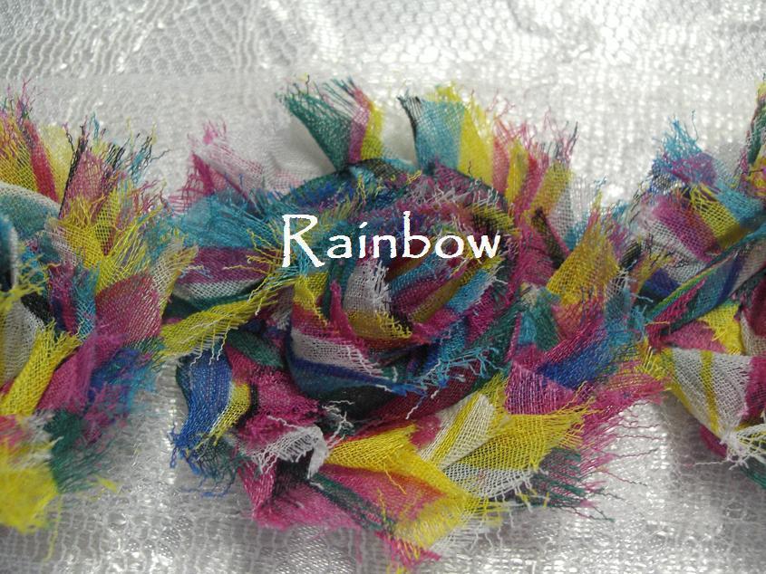4cm Shabby chiffon flowers