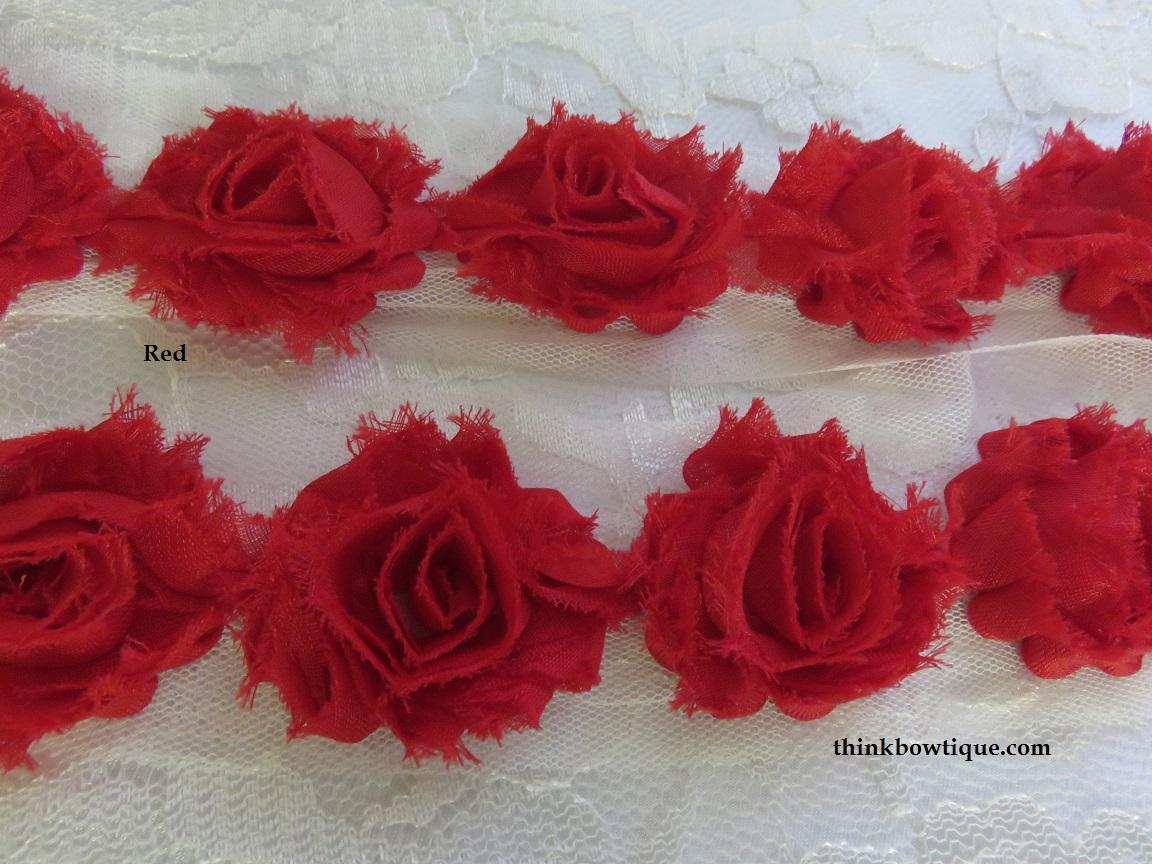 4cm Shabby chiffon flowers