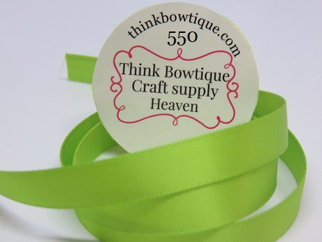 550 Apple green Double sided satin ribbon Australia