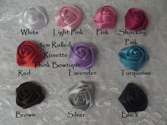 5cm Satin rolled rosette Australia