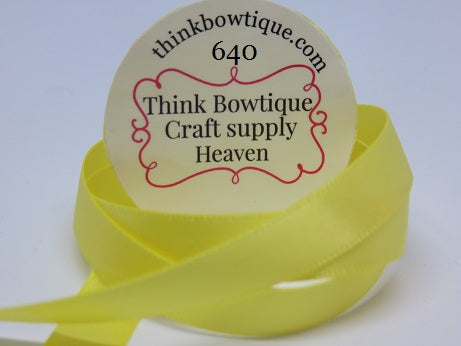 640 Lemon Double sided satin ribbon Australia