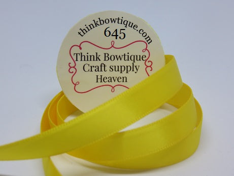 645 Yellow daffodil double sided satin ribbon Australia