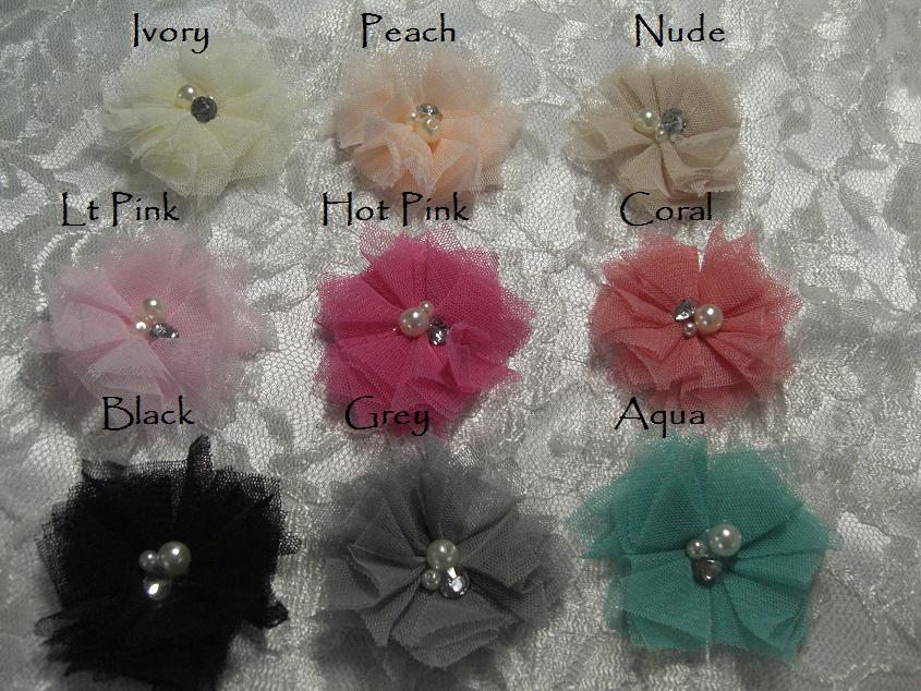 6cm Elizabeth tulle puff flowers