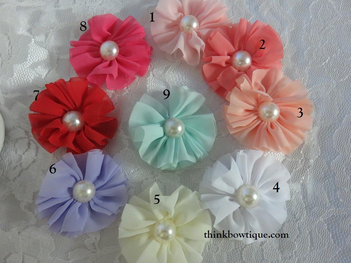 6 cm Chiffon pearl ballerina flower