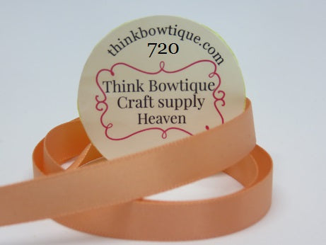 720 Peach Double sided satin ribbon Australia