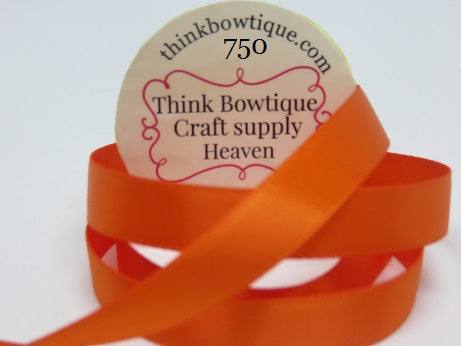 750 Torrid orange Double sided satin ribbon Australia