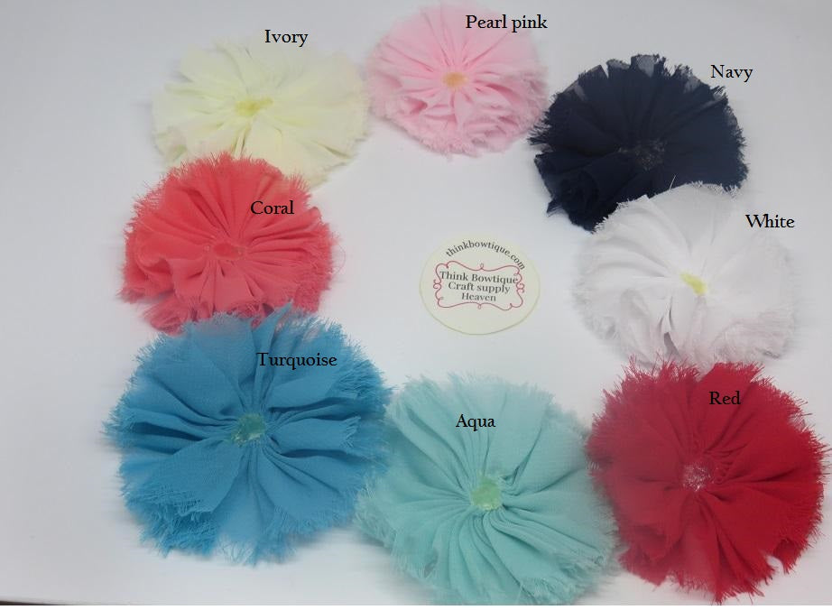 7cm Frayed chiffon ballerina flower WITHOUT embellished