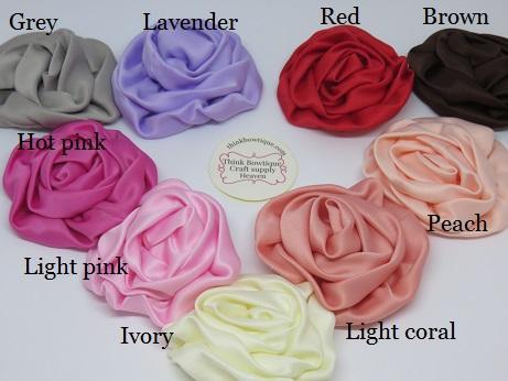 7cm Satin rolled flowers