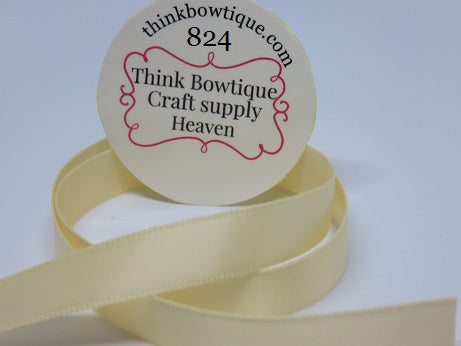 824 Buttermilk Double sided satin ribbon Australia