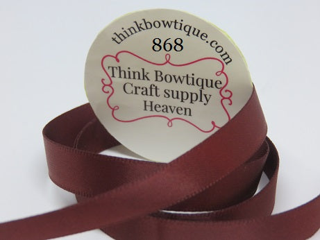 868 Cappuccino Double sided satin ribbon Australia