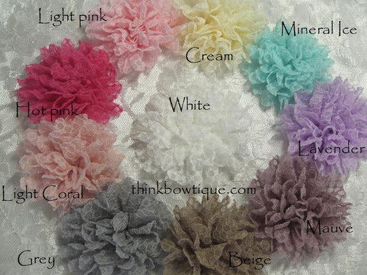 8cm Lace gauze fabric flower in Australia