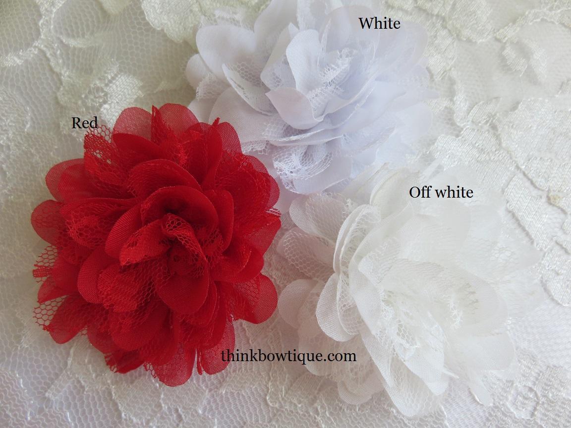 8cm Dahlia chiffon lace flower
