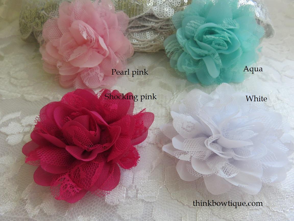 8cm Dahlia chiffon lace flower