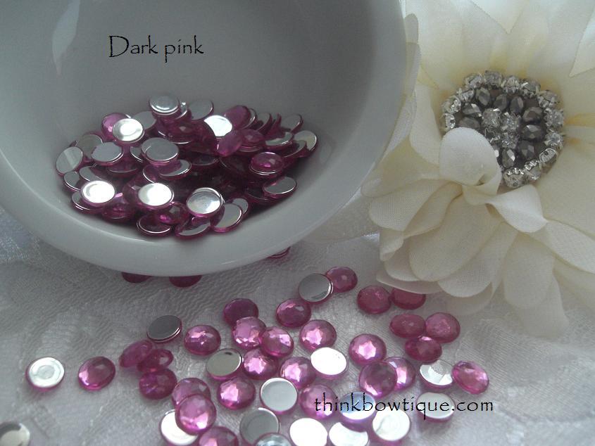 8mm Flatback Acrylic Rhinestones pack 50