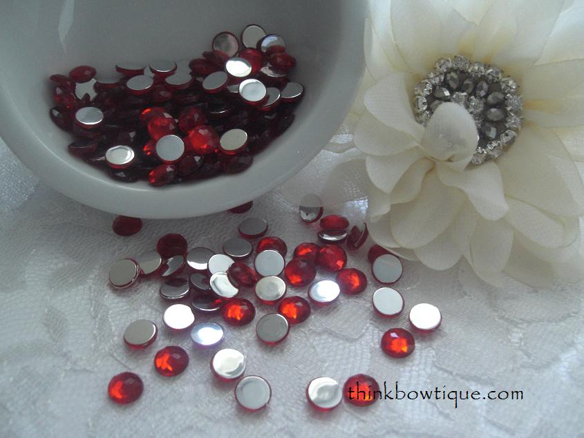 8mm Flatback Acrylic Rhinestones pack 50