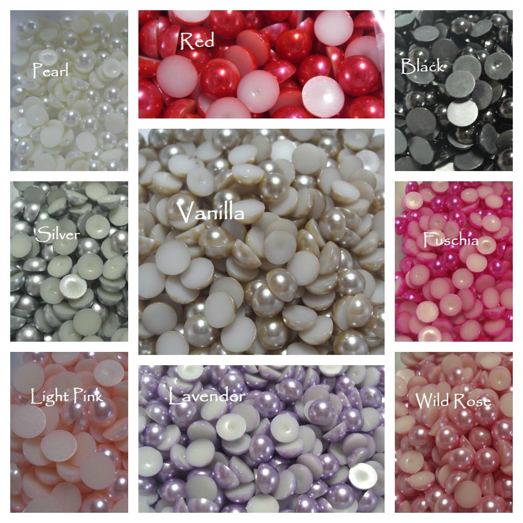 8mm Flat back pearls Pack 50 Australia