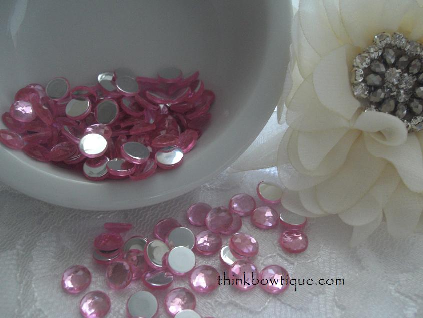 8mm Flatback Acrylic Rhinestones pack 50