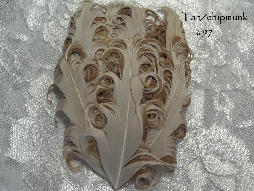Nagorie curly feather Hackle pads #97 tan/chipmunk