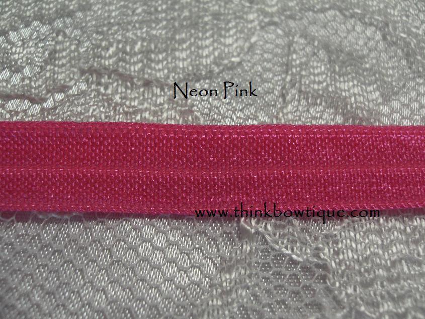 Neon pink 9mm 3/8 FOE (fold over elastic Australia