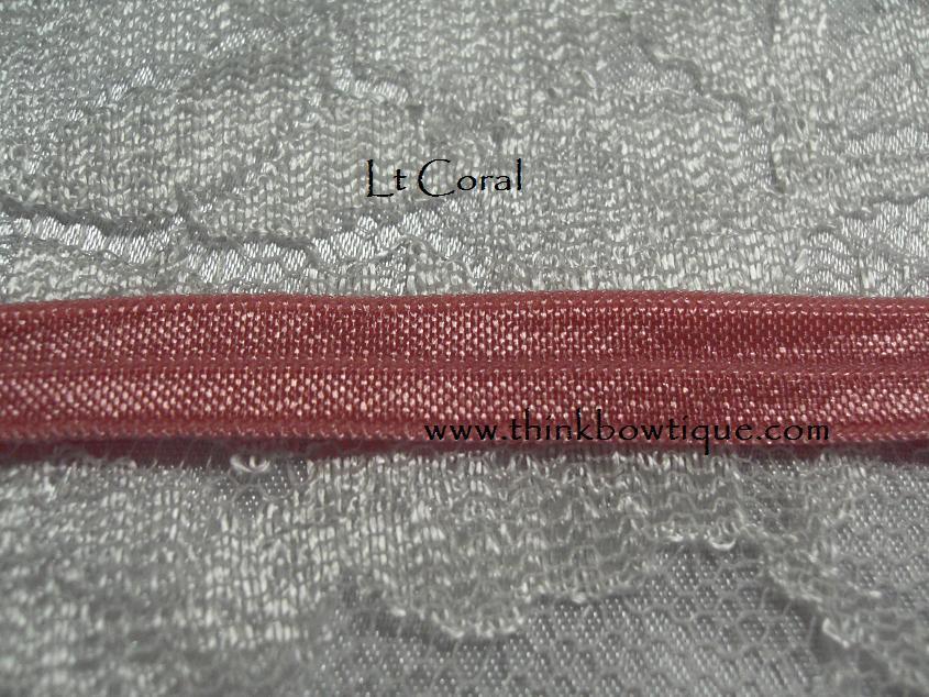Light coral 9mm 3/8 FOE (fold over elastic Australia