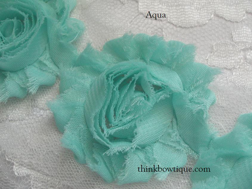 Shabby chiffon flowers 6cm pkt 5 same colour in Australia