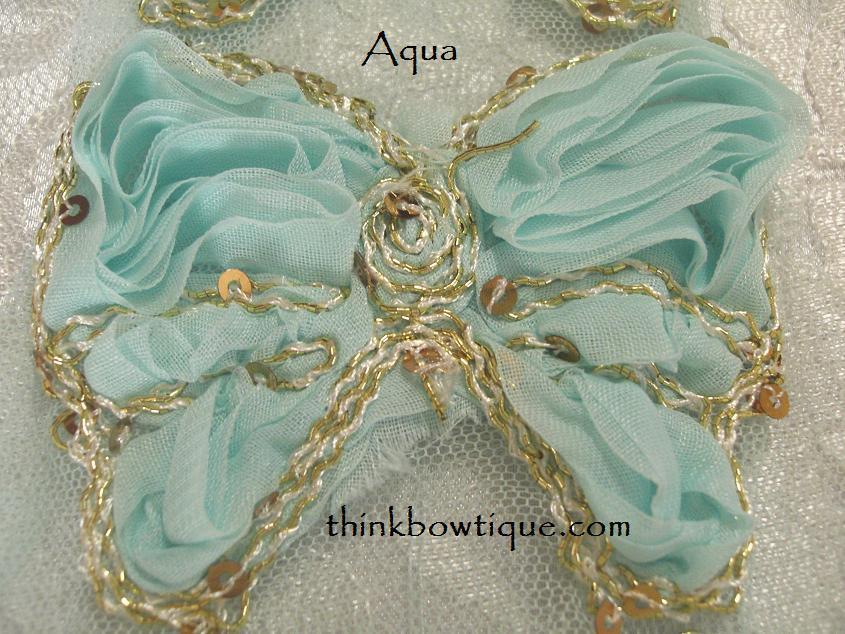 Chiffon fabric sequin butterflys