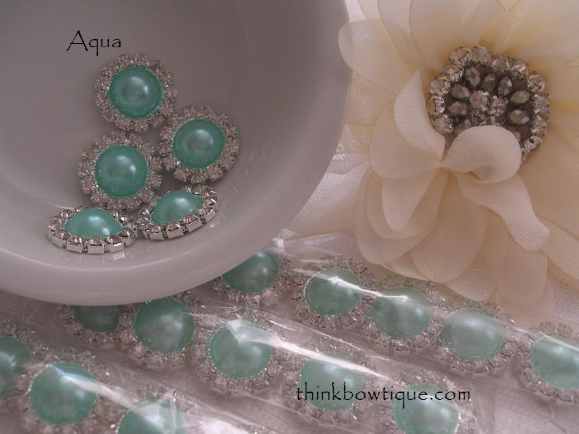 20mm Metal rhinestone and pearl flatback embellishment