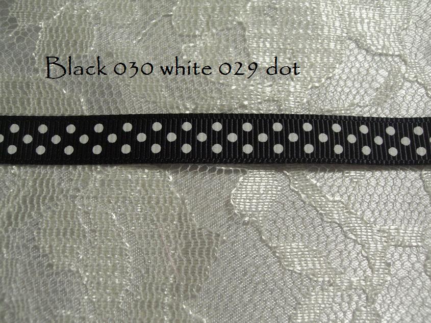 9mm Swiss dots printed grosgrain ribbon 5 metres ALL colours