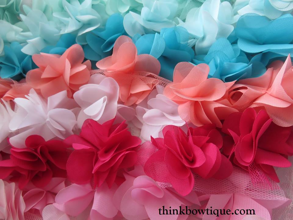 Chiffon Peony blossom fabric flowers